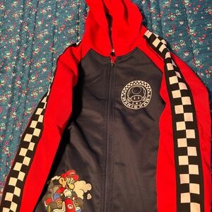 Mario Kart full zip hoodie - Red and Black